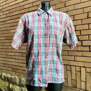 Vintage 90s Patagonia plaid collared button Down Shirt Size Small